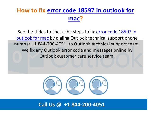 Outlook For Mac 2016 Error Code 18597
